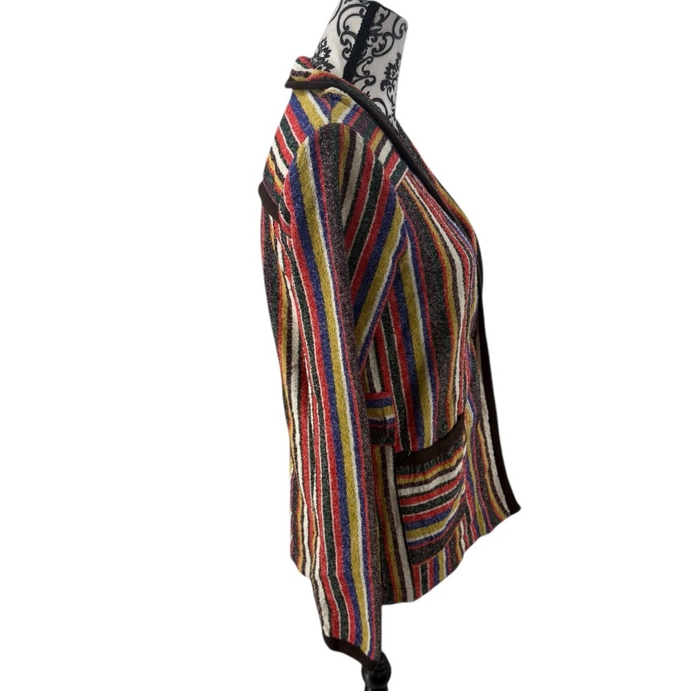 Anthropologie Akemi + Kin Mansoura Multicolor Striped Wrap Jacket (Missing Tie) - Picture 5 of 14